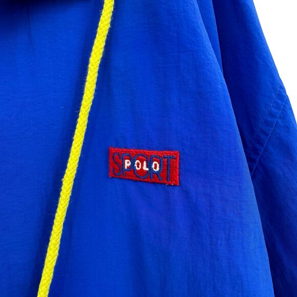Vintage Polo by Ralph Lauren Sport Royal Blue 90's Windbreaker Zip Up Jacket - Picture 4 of 8
